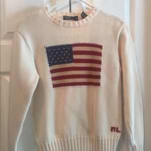 Ralph Lauren Flag Sweater Childs M Ladies S